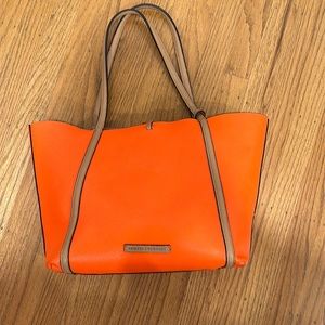 Armani exchange orange and camel/beige tote bag